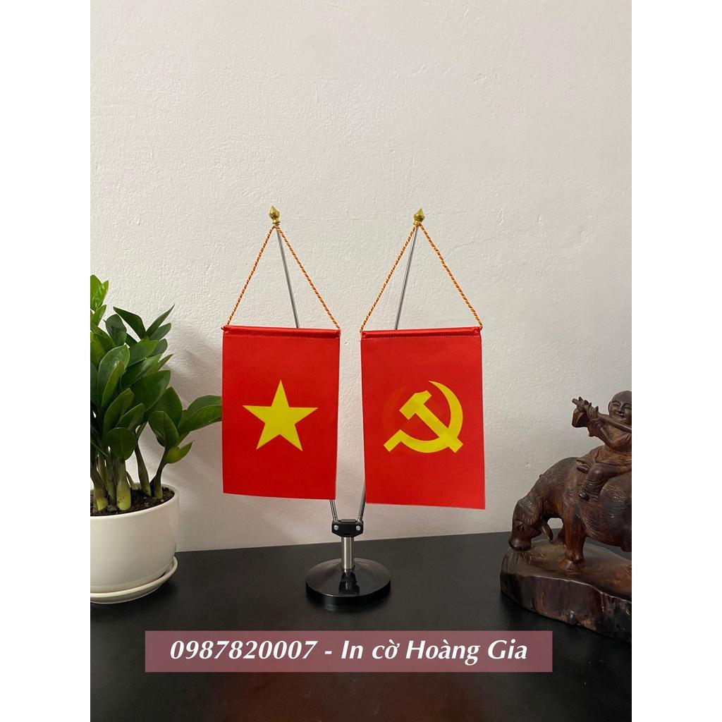 Cờ để bàn đế inox đôi Việt Nam - Đảng