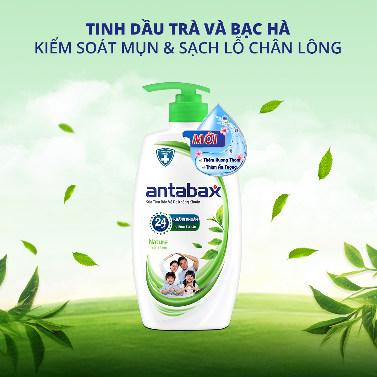 Sữa Tắm Bảo Vệ Da Kháng Khuẩn Antabax Nature Thiên Nhiên 550ml