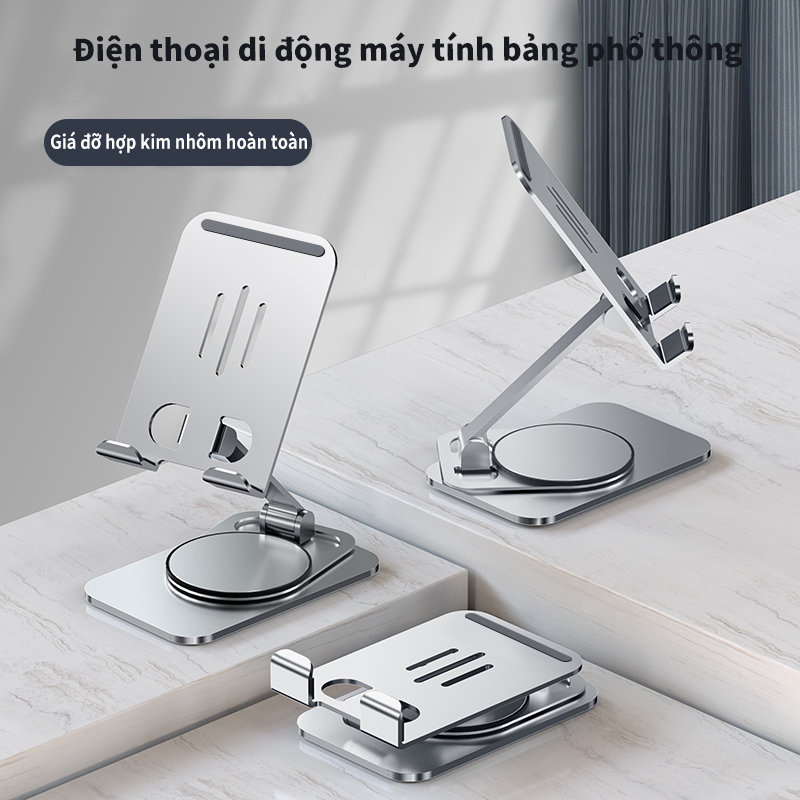Giá đỡ điện thoại , hợp kim nhôm đa năng ,có thể gấp gọn để bàn ,đế chống trơn trượt tiện dụng , hàng nhập khẩu