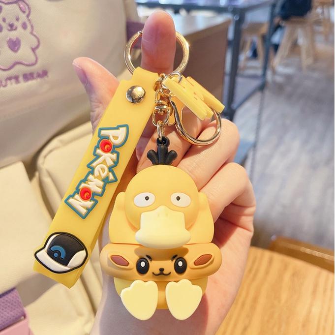 Móc khóa Pokemon pikachu vịt ngốc ngếch áo phao
