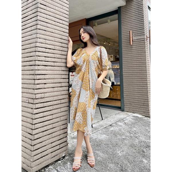 Đầm Linen Pure lụa mềm hoạ tiết thổ cẩm lạ mắt- Thiết kế từ