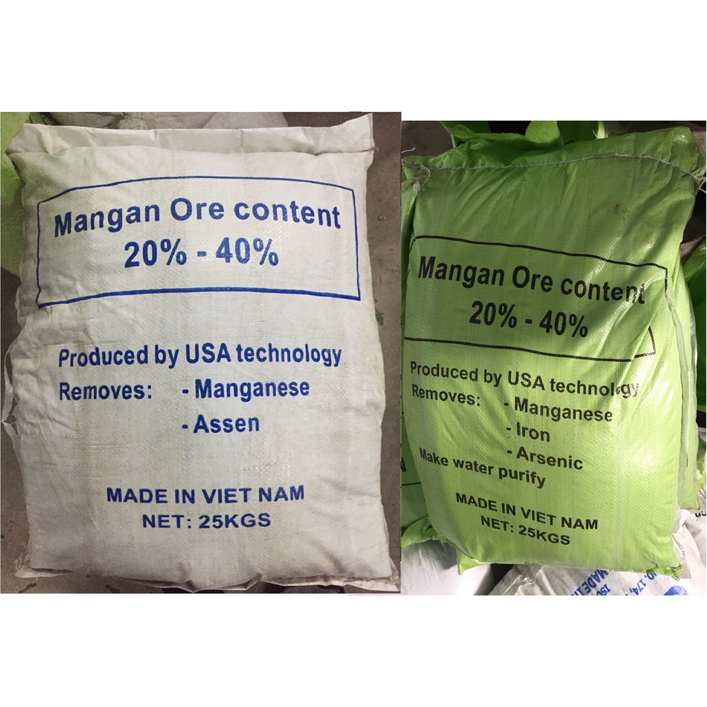 Hạt Mangan xử lý nước nhiễm phèn, khử sắt, kim loại nặng gói 1kg