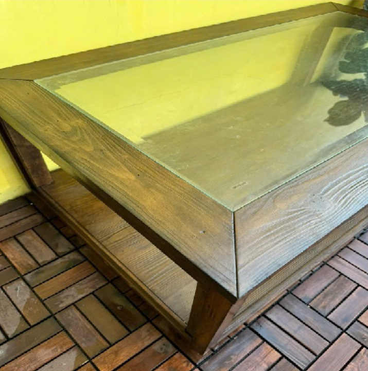 Bàn sofa 2 tầng mặt kính cường lực SM13CT Juno Sofa KT 132 x 76 x 48cm