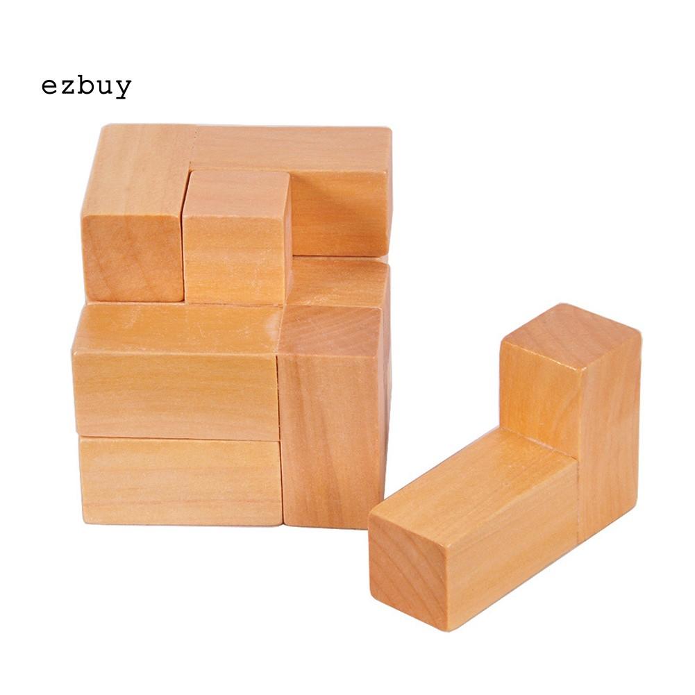 Khối Gỗ 7 Mặt Đồ Chơi Lắp Ráp Tăng Cường Trí Não Cho Bé