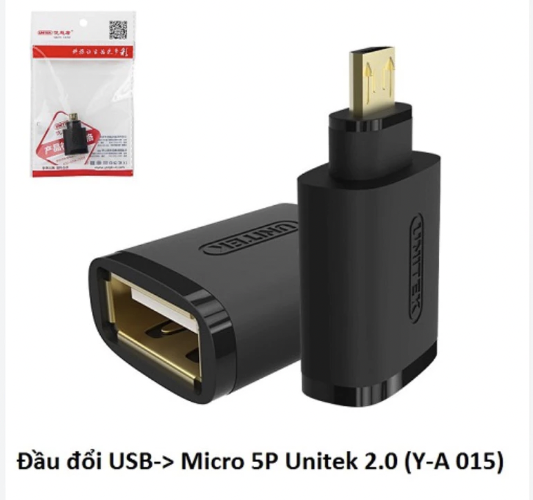 ĐẦU ĐỔI USB 2.0 -&gt; MICRO USB UNITEK Y-A 015 HÀNG CHÍNH HÃNG