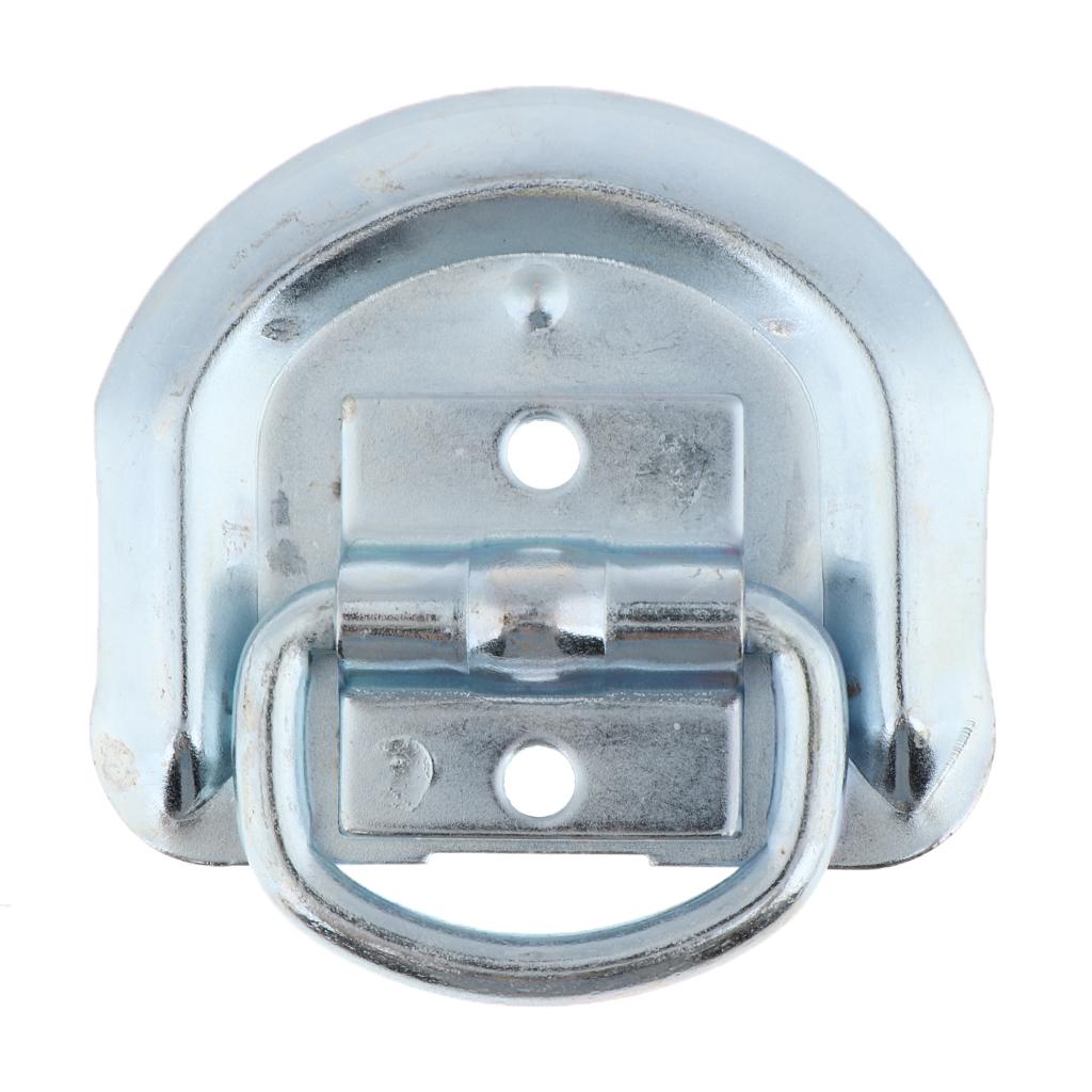 2x Trailers Auto D-Ring Tie Down Heavy Duty for Car Truck Parts Silver