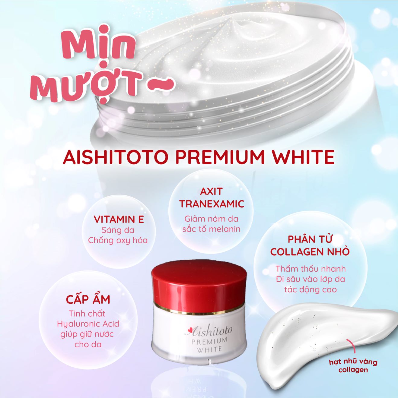 Kem dưỡng trắng cao cấp Aishitoto Premium White
