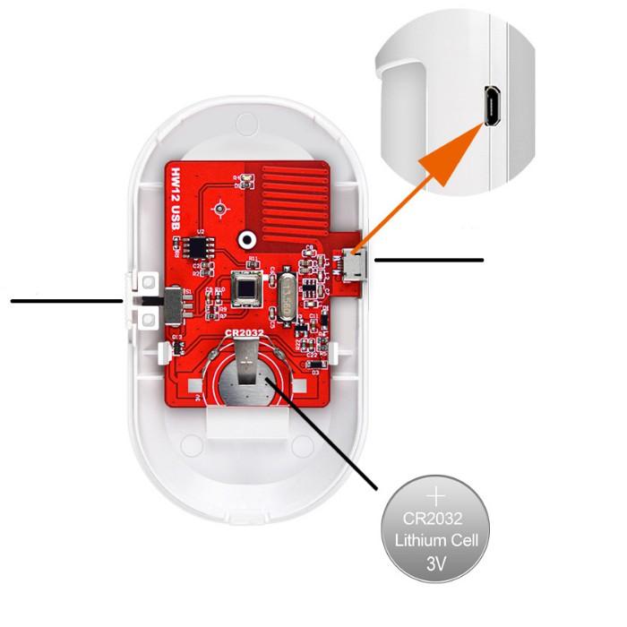 Cảm Biến Chuyển Động Hồng Ngoại Phát Sóng 433Mhz Cổng Nguồn Micro USB PI03