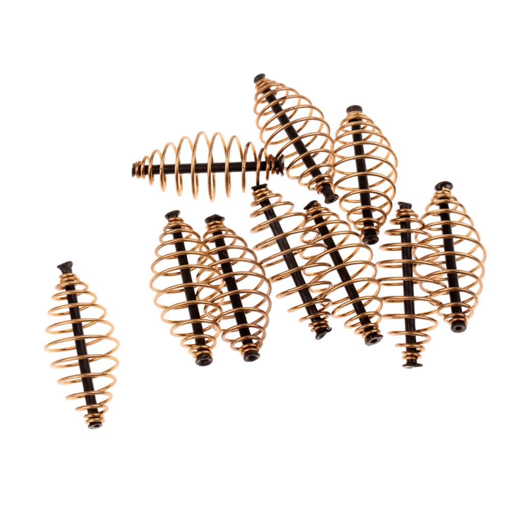 10pcs Spring Coil In-line Method Feeders Fishing Feeder Carp Fishing 5cm