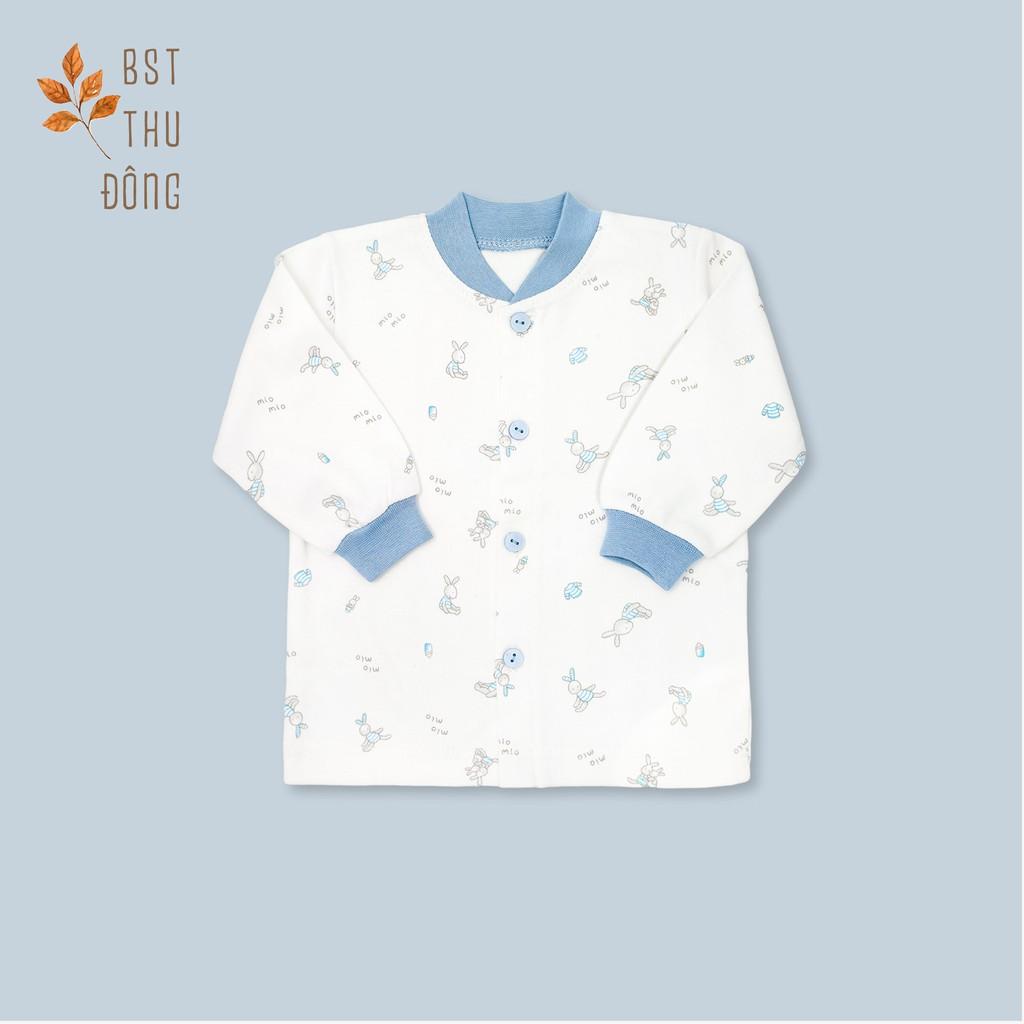 Áo Nút Giữa Tay Dài Bo Dày-Miomio