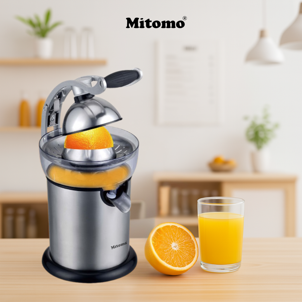 Máy Vắt Cam Tự Động Mitomo KJ1043 Đời Mới – Vận Hành Siêu Êm, An Toàn, Dễ Vệ Sinh Bảo Hành 3 Năm hàng chính hãng