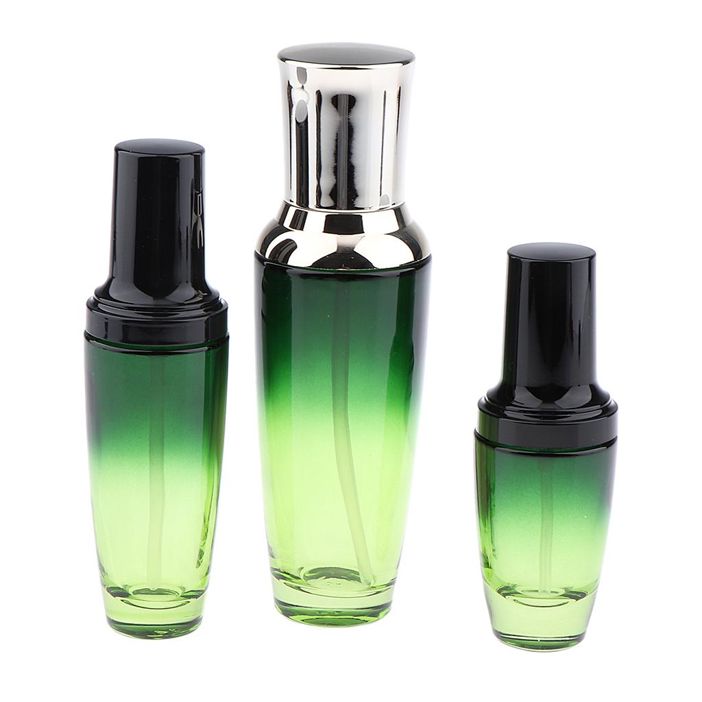 Empty Portable Glass Cosmetic Cream Lotion Pump Bottle Container Cosmetic Make up Dispenser With Pump Head,Pack 2