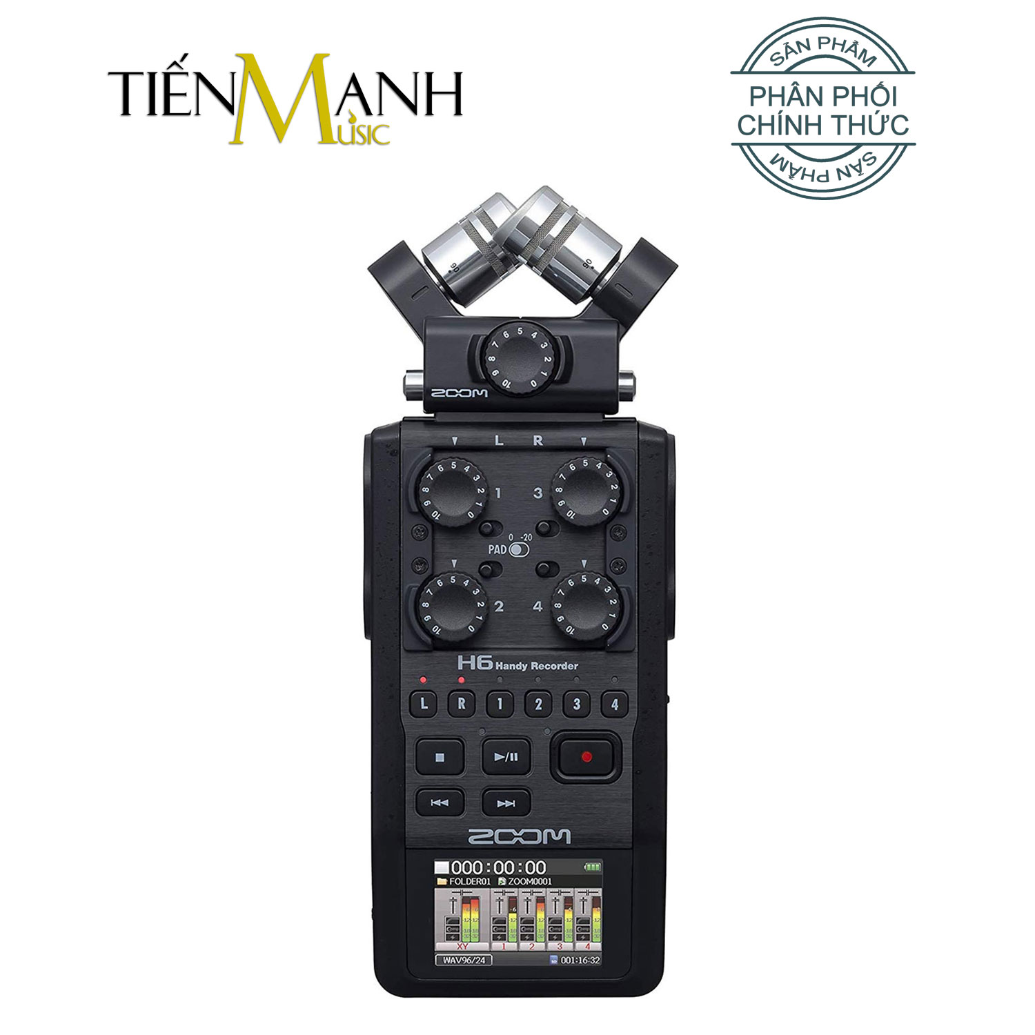 Hình ảnh Combo Máy Thu Ghi Âm Mic Zoom H6 Black Và Phụ Kiện APH6 - Thiết Bị Cầm Tay Kỹ Thuật Số Microphone Stereo Hàng Chính Hãng