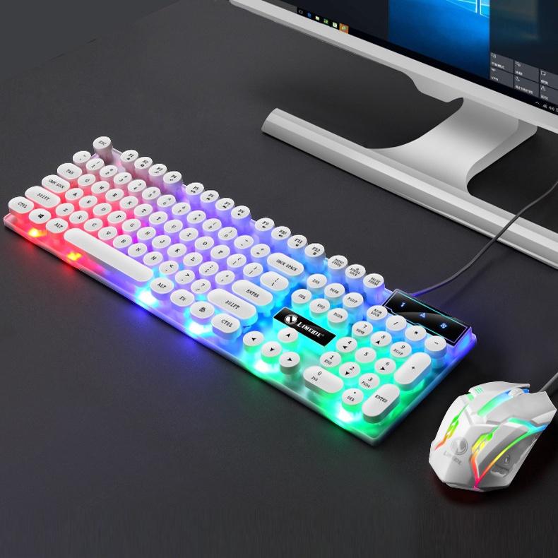 Bộ bàn phím chuột máy máy tính Coputa chuột bàn phím giả cơ có dây Gaming chơi game Full LED RGB GTX300