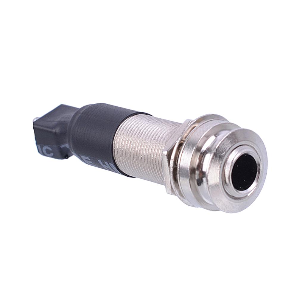 Durable Cylinder Guitar EQ Piezo Pickup Endpin 6.35mm Jack Socket