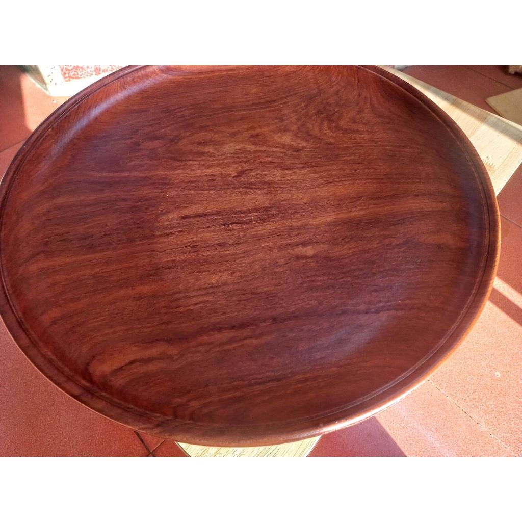Mâm bồng đựng hoa quả trên bàn thờ bằng gỗ hương đá kt mặt rộng 30cm +chân đế cao 10cm = tổng cao 14cm