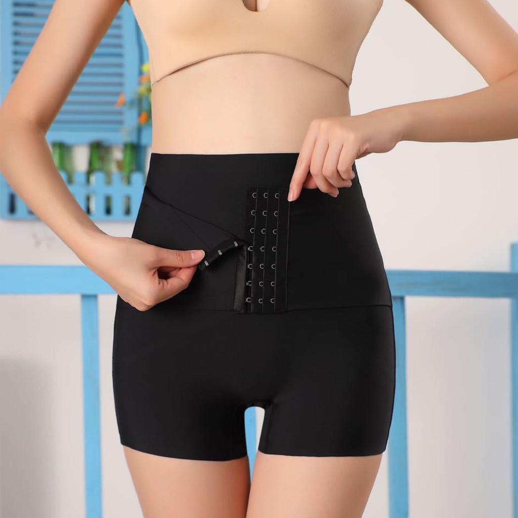 Quần nịt bụng su nguyên khối eo thon, định hình mông, kèm móc cài 802