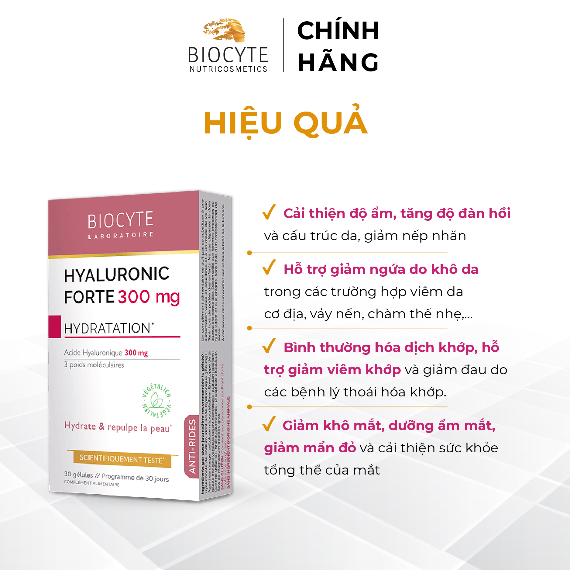 B17 Viên Uống Bổ Sung Hyaluronic Acid - Hyaluronic Forte 300mg