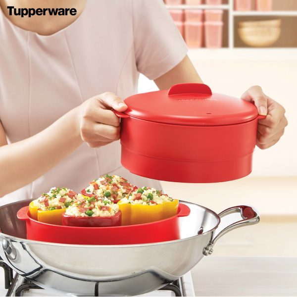 Xửng Hấp 2 Tầng Steam It Tupperware - Đỏ