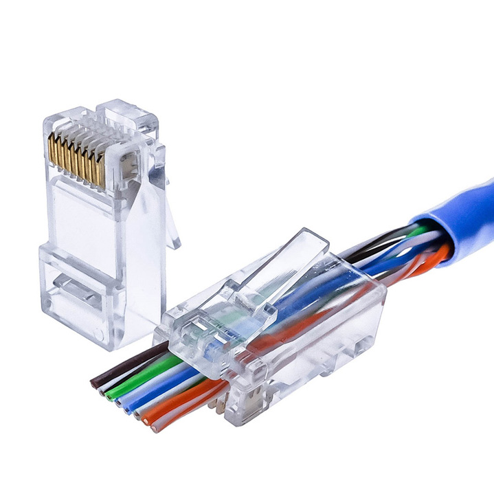 Hạt mạng RJ45 xuyên thấu đúng chuẩn Cat6 bấm được cho các loại dây Cat6 loại, 100 đầu/hộp