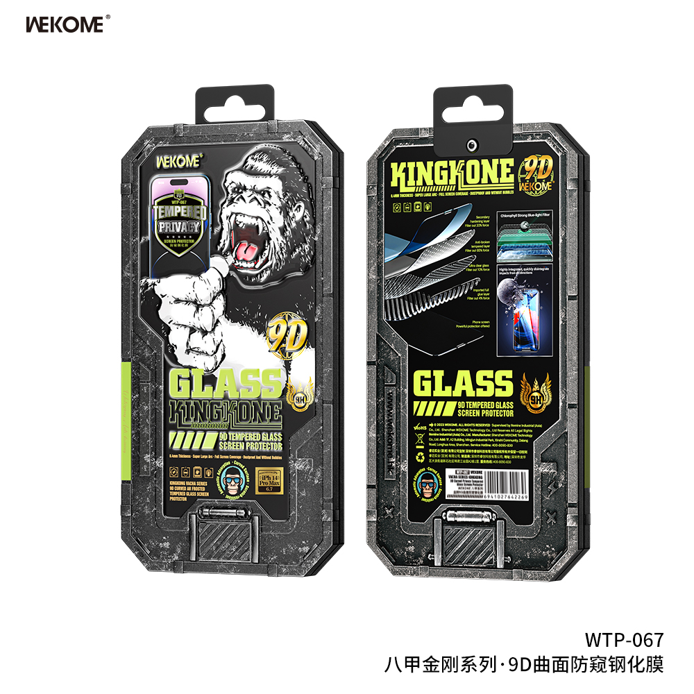 Kính cường lực KINGKONG WEKOME Thiết kế mới nhất - Chất lượng cải tiến - Có màng bảo vệ loai WTP- 066 - Hộp sắt Full Box HÀNG NHẬP KHẨU