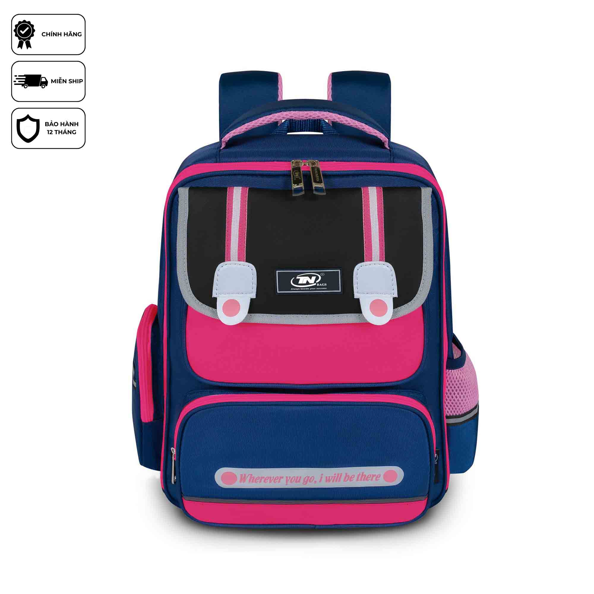 Balo học sinh nữ cao cấp chống thấm TNBags Smart Pink TN.B 3112, balo bé gái thời trang tiện dụng, thiết kế hiện đại bền đẹp!