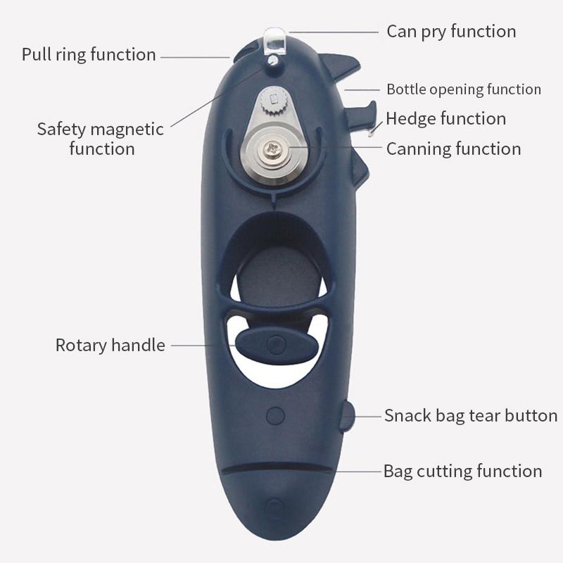 8 In 1 High Quality Metal Cans Opener Professional Ergonomic Manual Wine Beer Bottle Jar Can Opener Side Cut Manual Can Opener