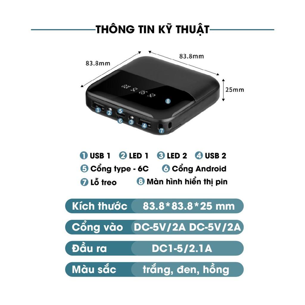 Pin Sạc Dự Phòng 20000mAh đa cổng; Pin Sạc Dự Phòng 20000mah đa năng dùng cho Iphone Samsung Oppo