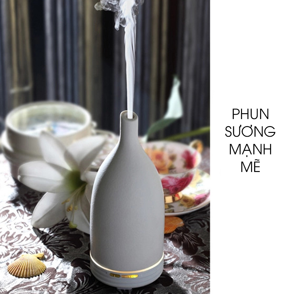 Máy khuếch tán tinh dầu phun sương Hải Đăng Tặng 3 Chai Tinh Dầu Kobi Sả Chanh + Bạc Hà + Oải Hương | Nhập Khẩu Ấn Độ | Xông Phòng 30m2