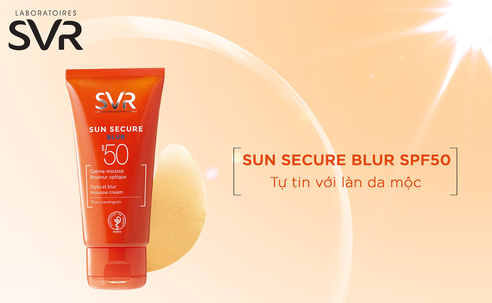 Kem chống nắng SPF50 SVR sun secure blur 50ml TẶNG mặt nạ Sexylook (Nhập khẩu)