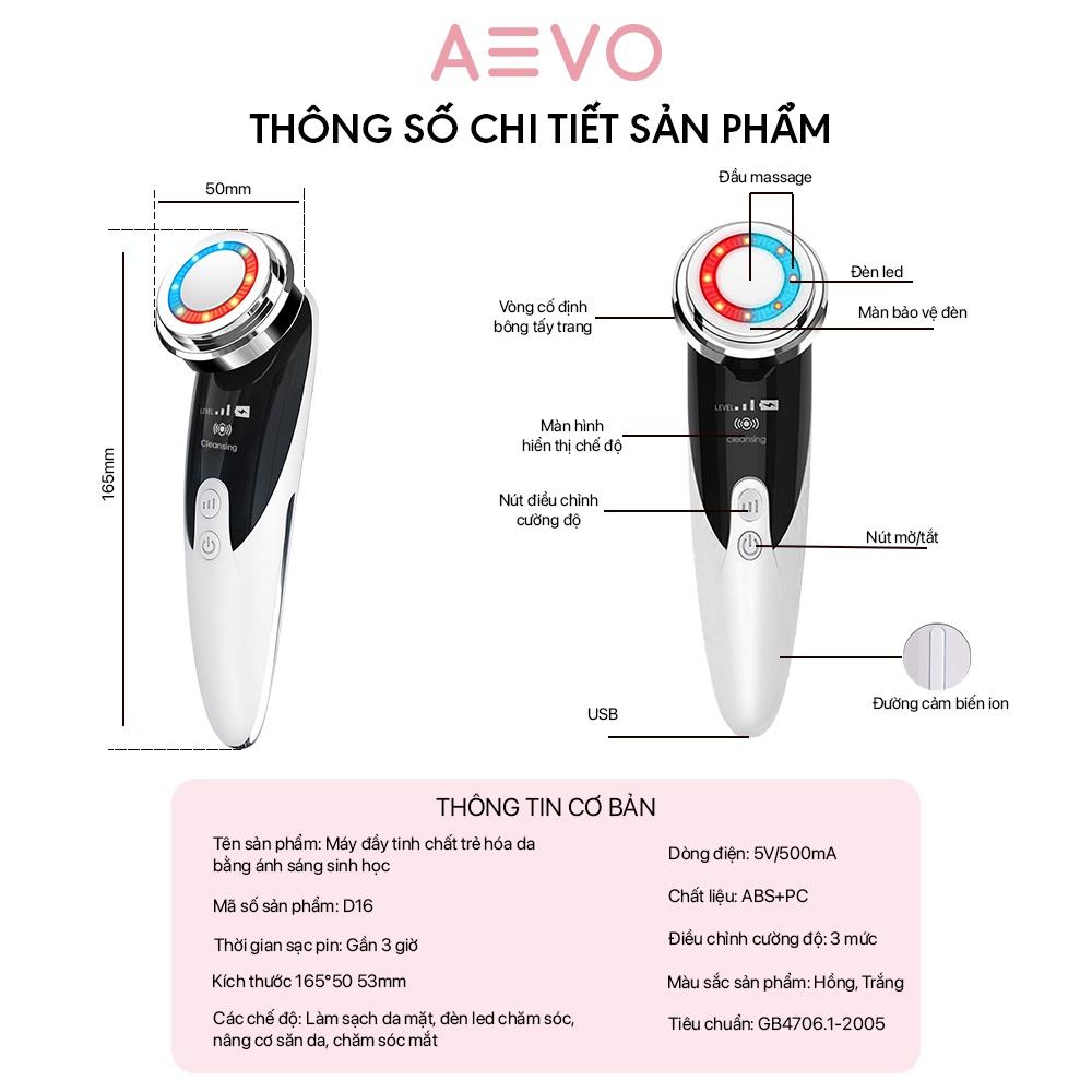 Máy massage mặt cầm tay AEVO UltraCare 4 in 1đẩy tinh chất giúp thẩm thấu tinh chất nuôi dưỡng phục hồi trẻ hóa làn da