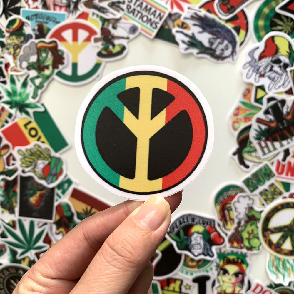 Bộ 50 Hình Dán Sticker Rasta (2020) Decal Chống Nước Trang Trí Chủ Đề Rastafari Chất Lượng Cao