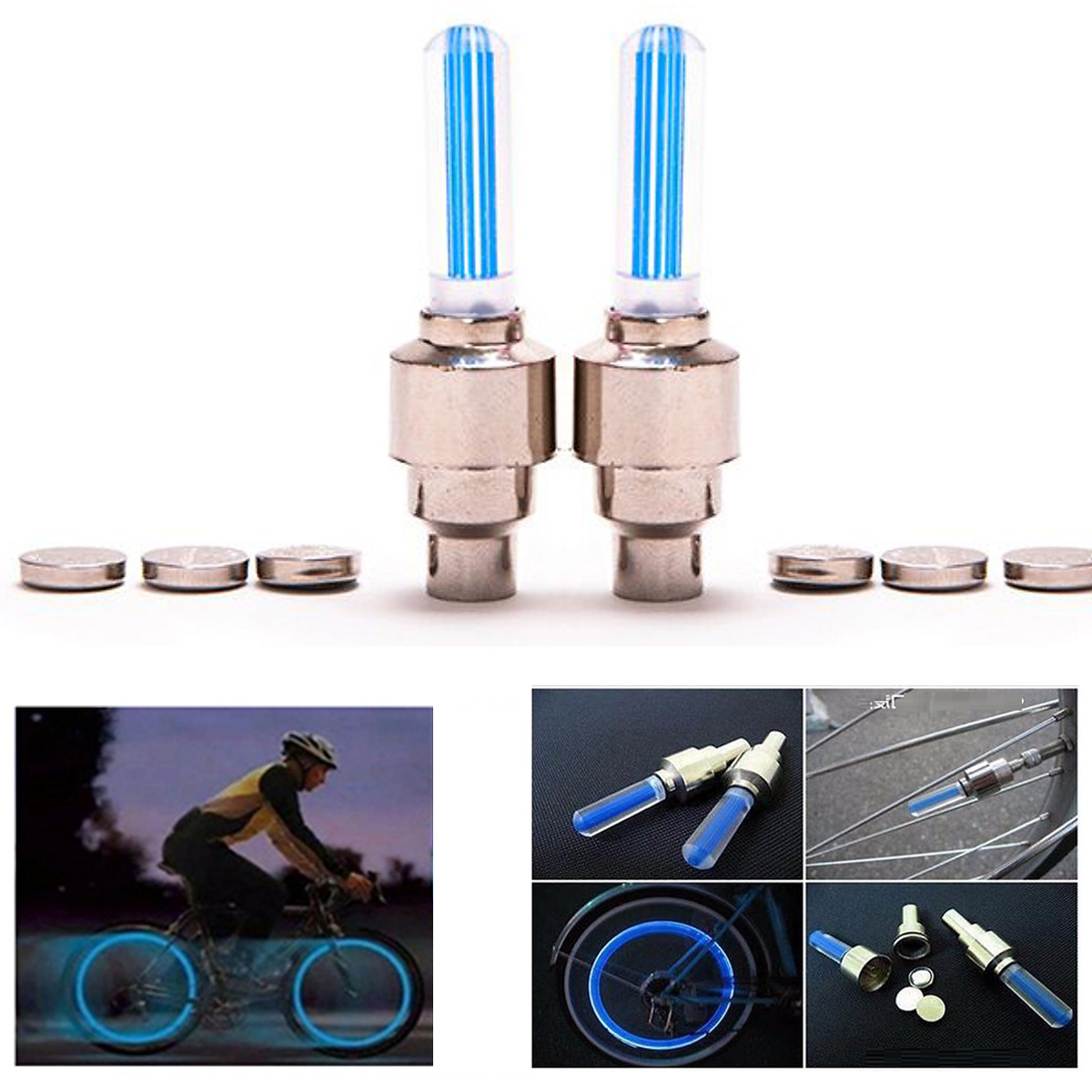 Bộ 2 đèn LED van bánh xe đạp, xe máy, ô tô