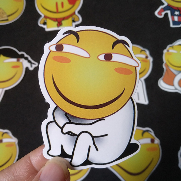 Bộ Sticker dán cao cấp chủ đề MẶT CƯỜI EMOJI - Dùng dán Xe, dán mũ bảo hiểm, dán Laptop...