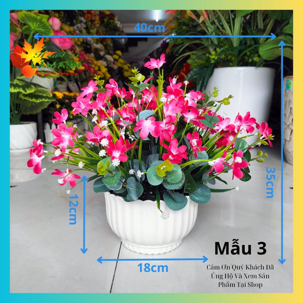 Chậu Hoa Giả để bàn nhiều mẫu mới đã cắm sẵn, Hoa giả trang trí