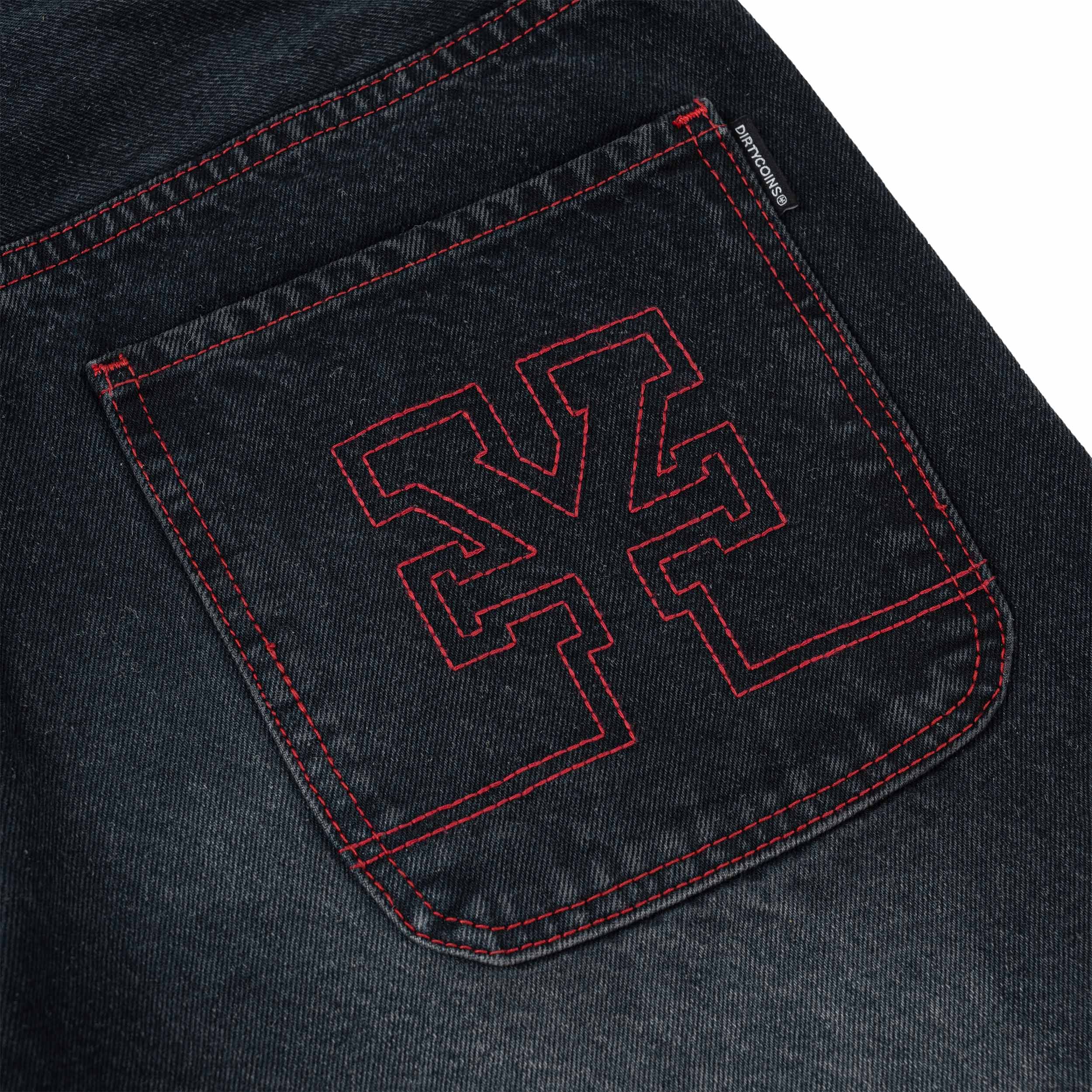 Quần DirtyCoins Denim Baggy Embroidery Logo