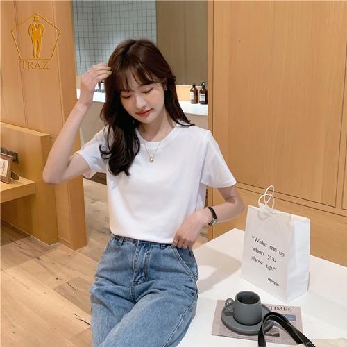 Áo Thun Phông Nữ TRAZ Basic Màu Trắng, Đen, Be, Co Giãn 4 Chiều Free Size, Oversize Form(Phom) Rộng, Suông