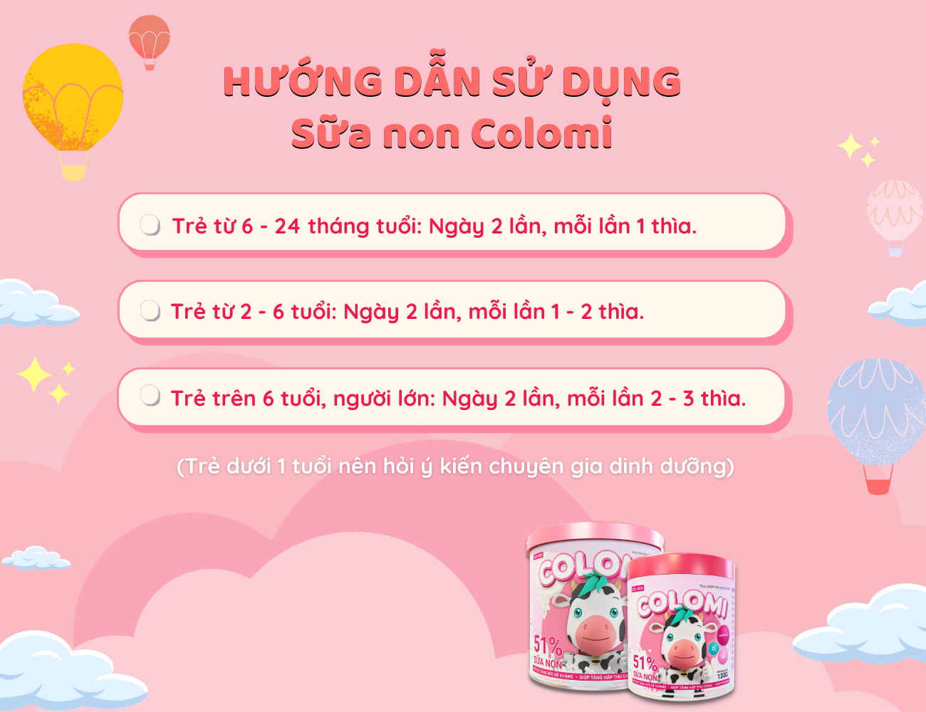 Combo 3 Sữa non COLOMI dành cho trẻ em (130g)