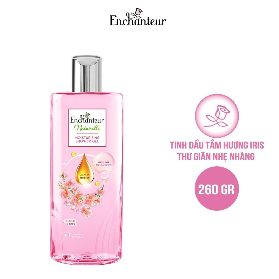 Sữa tắm dưỡng da Enchanteur Naturelle hương hoa Iris 260gr/Chai