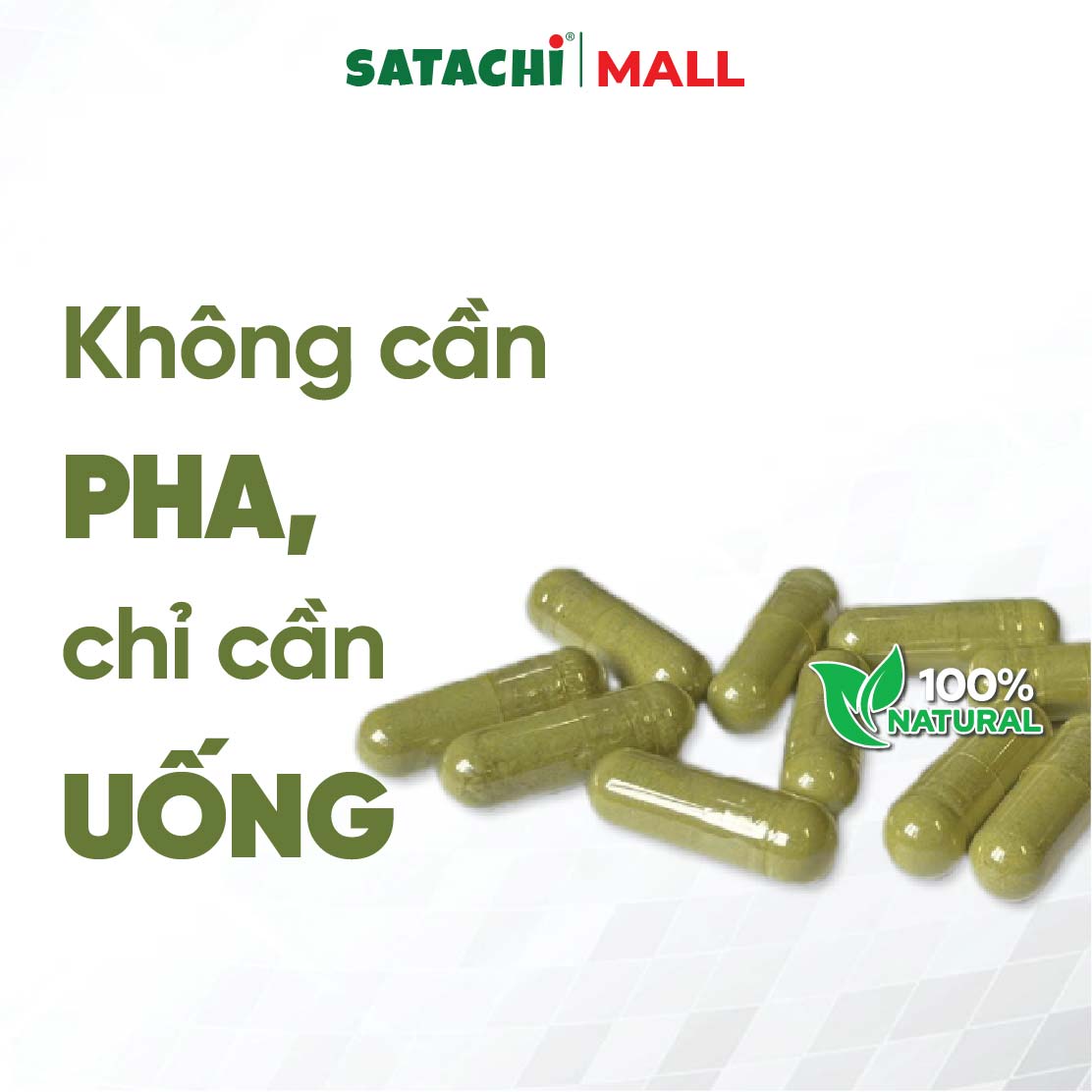 Viên Bột Diếp Cá Nguyên Chất SATACHI – 100% Lá Diếp Cá Tươi – Dạng Viên Tiện Lợi – Hộp 180 viên