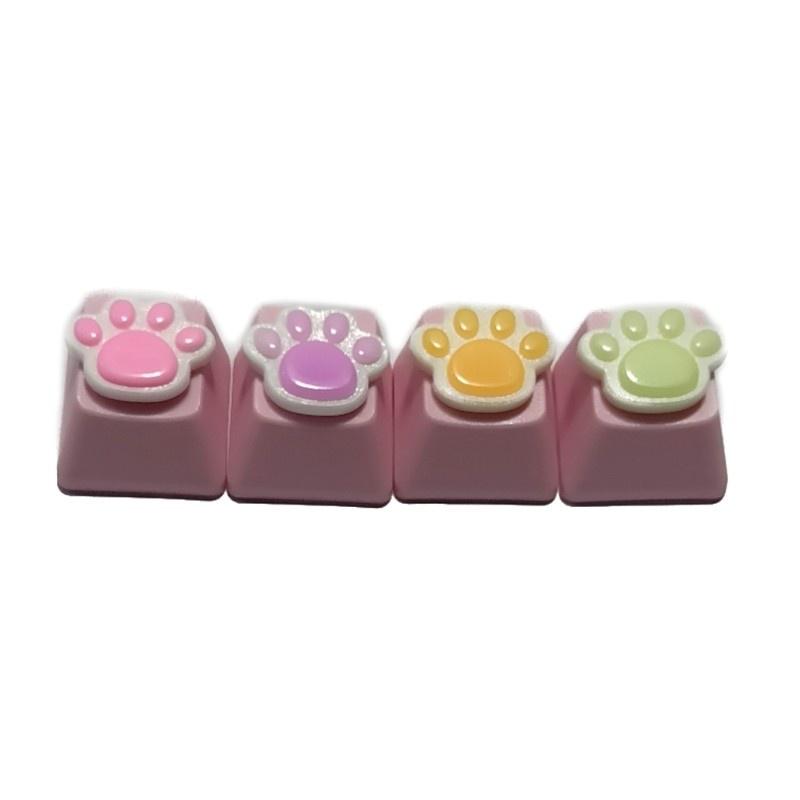 HSV 1PC DIY Keycap Cute Pure Lovely Cat Paw Keycap Mechanical Keyboard Keycap R4 Pink Key Cap Pink Cat Paw keycaps