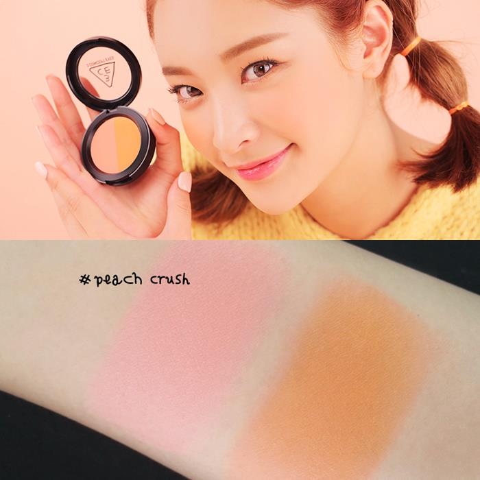 Phấn má hồng dạng nén 3CE Duo Color Face Blush #Peach Crush