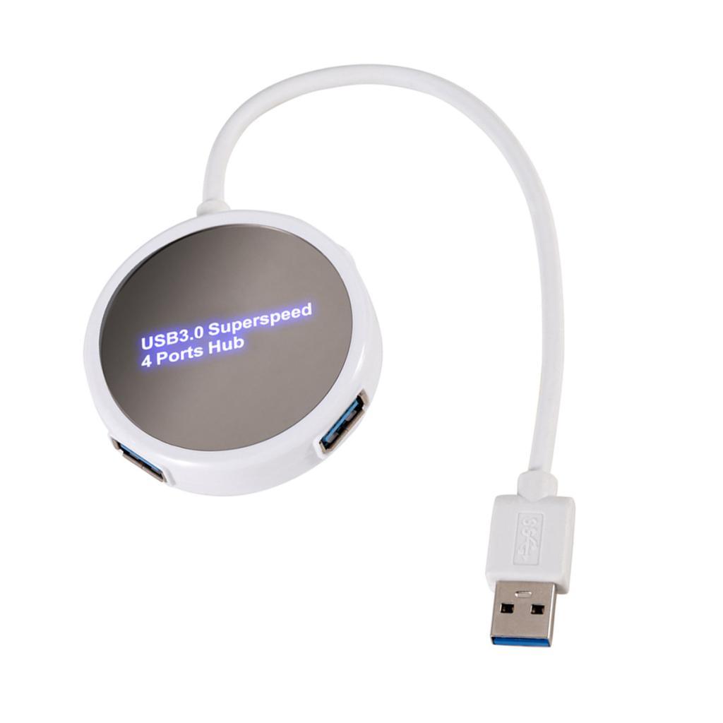 USB 3.0 4 Ports Hub Power Splitter Universal Round USB Station Adapter