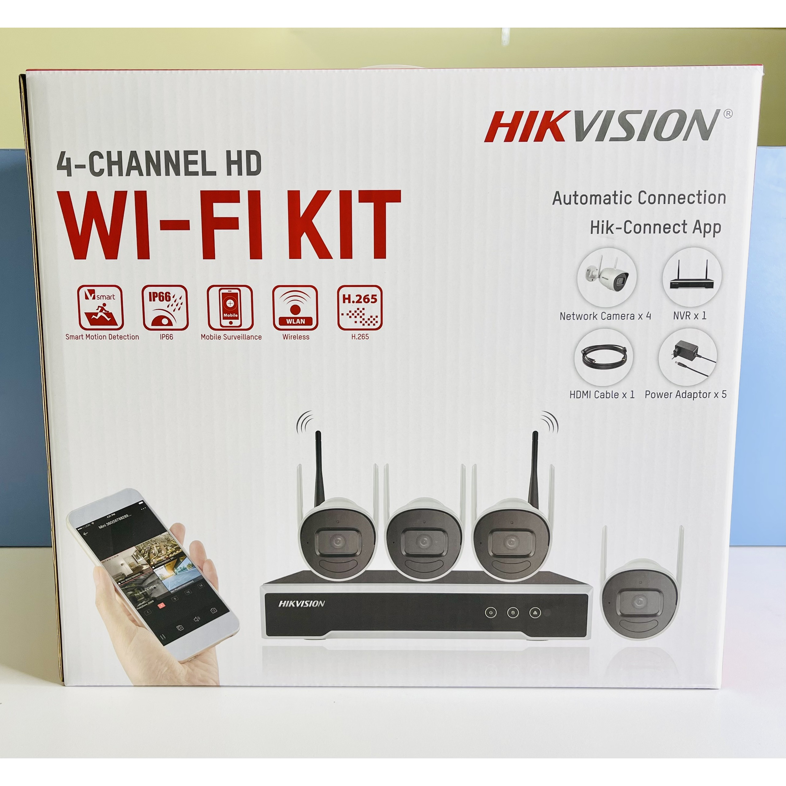 Bộ kít CAMERA IP HIKVISION NK42W0H (BAO GỒM 1 ĐẦU GHI,4CAMERA,4 NGUỒN 12V,1 Ổ CỨNG 500G) HÀNG CHÍNH HÃNG.