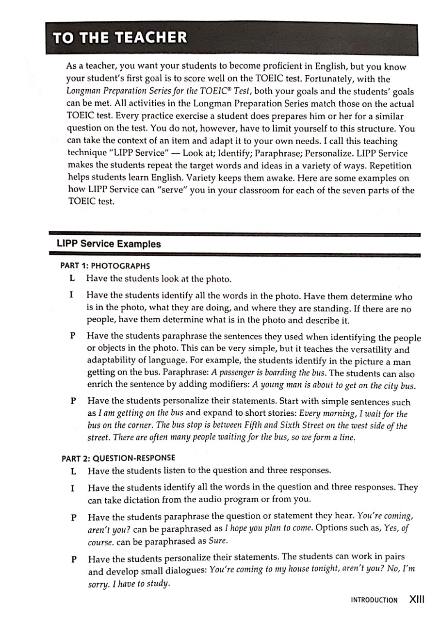 Longman Preparation Series for the TOEIC Test: Listening and Reading (6th Edition) Student Book - Level Advanced with MP3 &amp; Answer Key