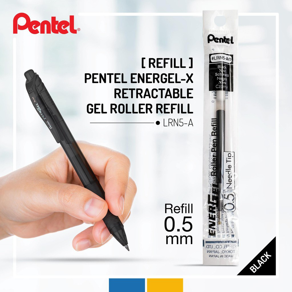 Ruột Bút Ký Nhật Bản Pentel LRN5 | Ngòi 0.5mm | Ngòi Bút Pentel Energel Chính Hãng | 3 Màu Mực