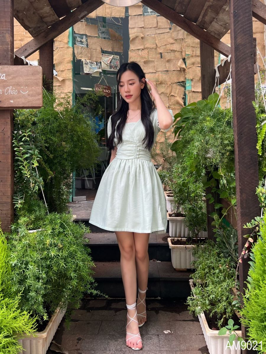 Đầm xòe Nữ nhúng eo OvanMade AM9021