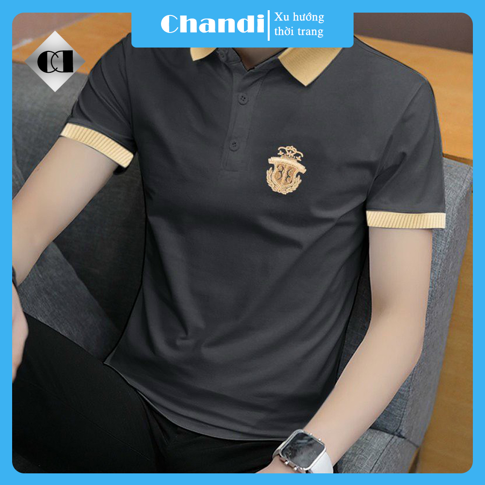 Áo Thun Polo Nam Tay Ngắn Unisex thương hiệu Chandi thiết kế cố bẻ thêu không bong tróc khi giặt PLN8