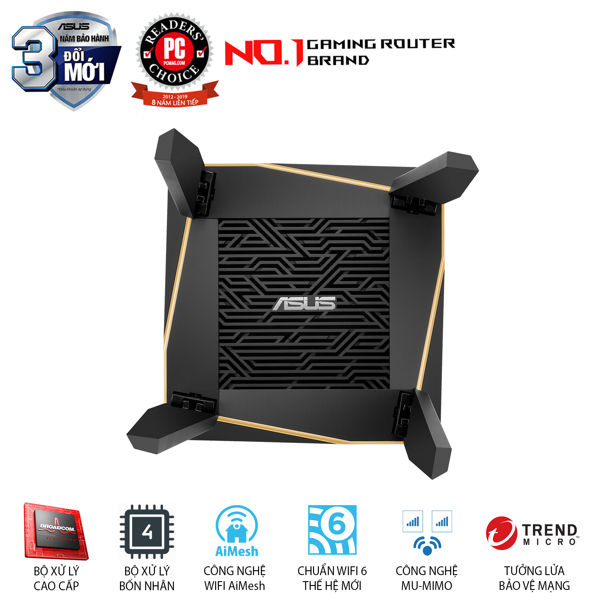 Router Wifi Mesh Asus RT-AX92U (2 Pack) 3 Băng Tần  AX6100 - Hàng Chính Hãng