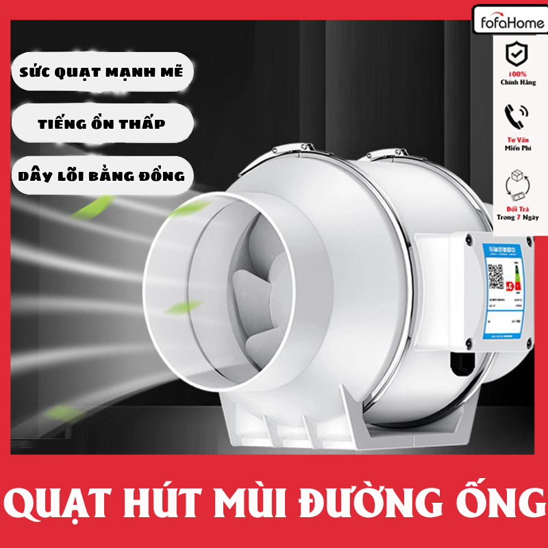 Quạt Hút Thông Gió Phi 100-150-200-250 - Quạt Hút Gió Đồng Trục Cấp Khí Tươi Cho Công Trình Nhà Độ Ồn Thấp